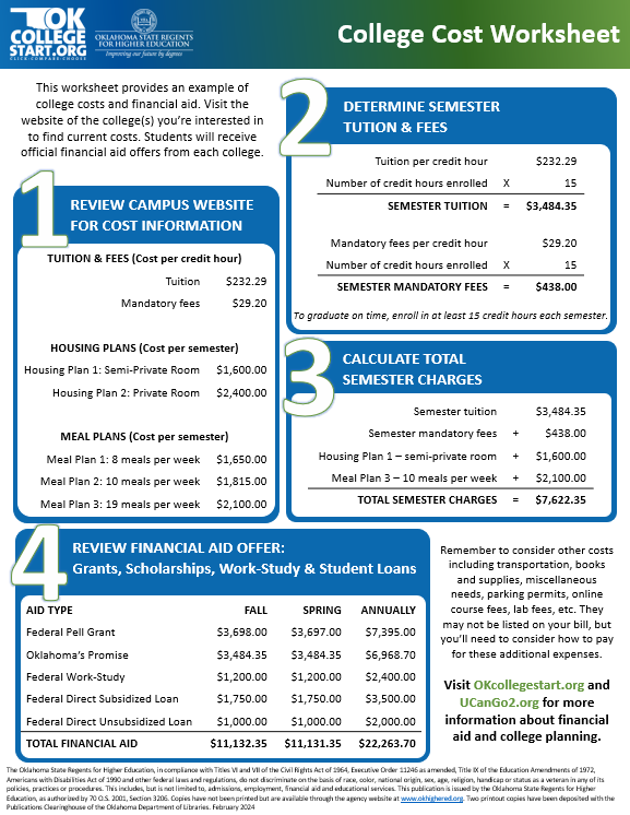 College Cost Worksheet Feb 2024 KEEP