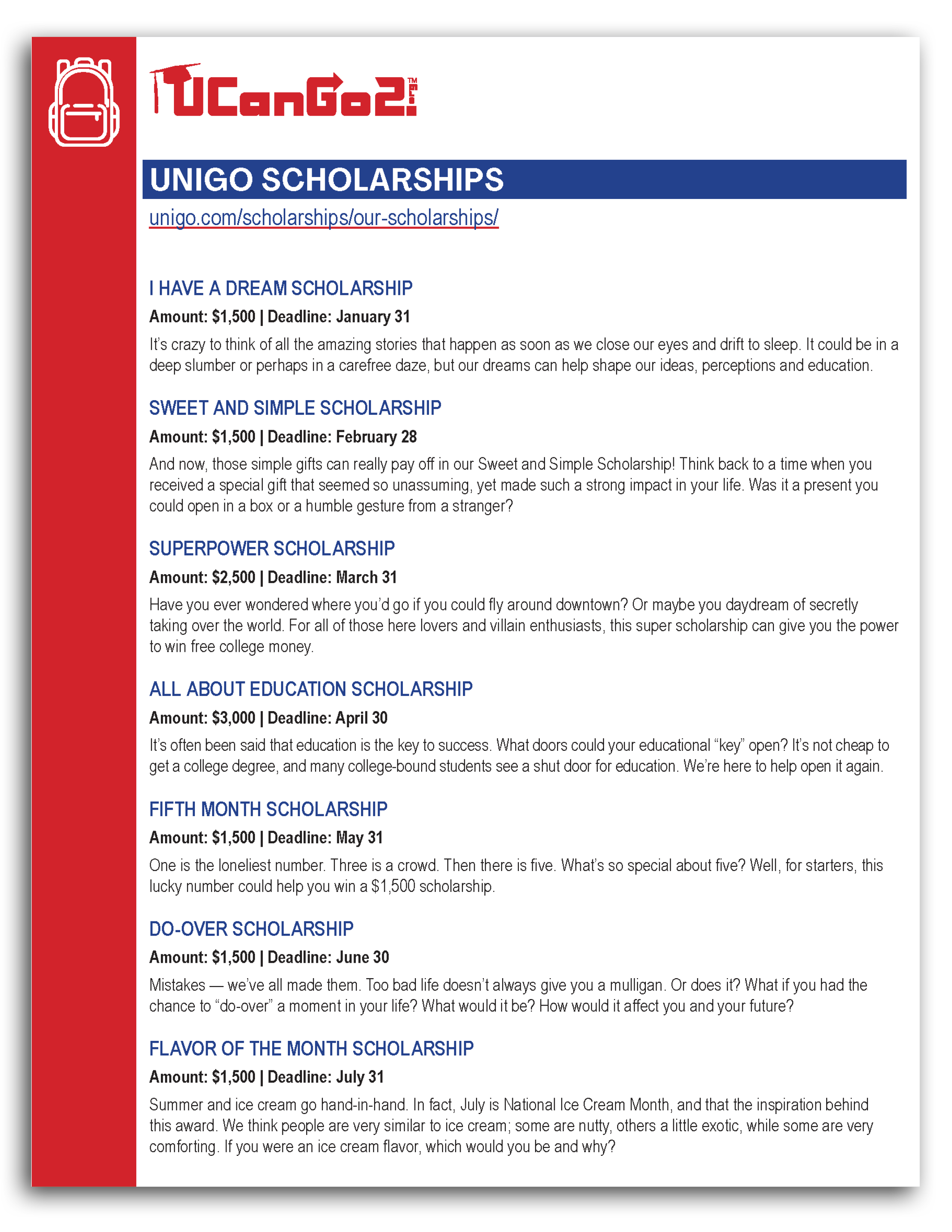 Unique Scholarships