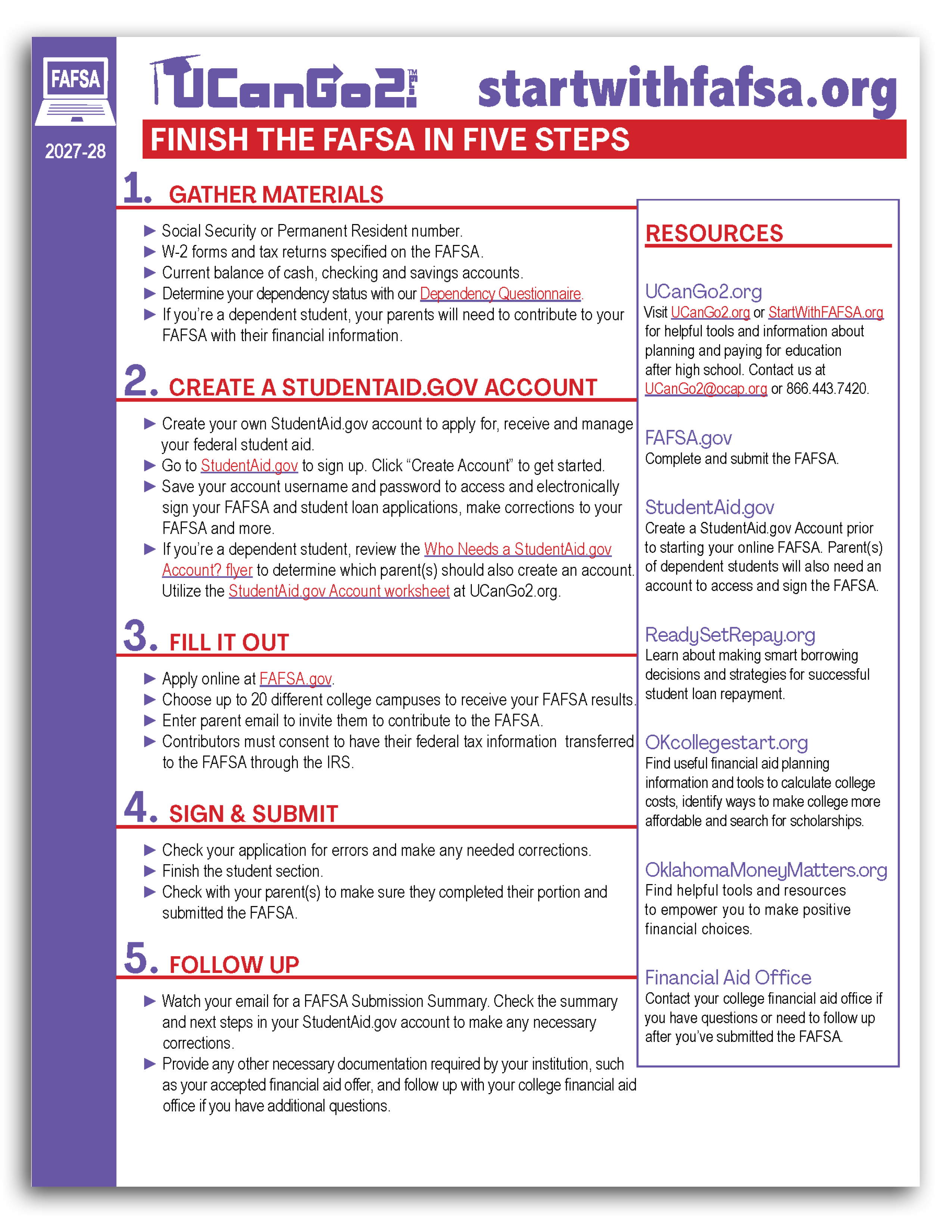 FAFSA in 5 Steps