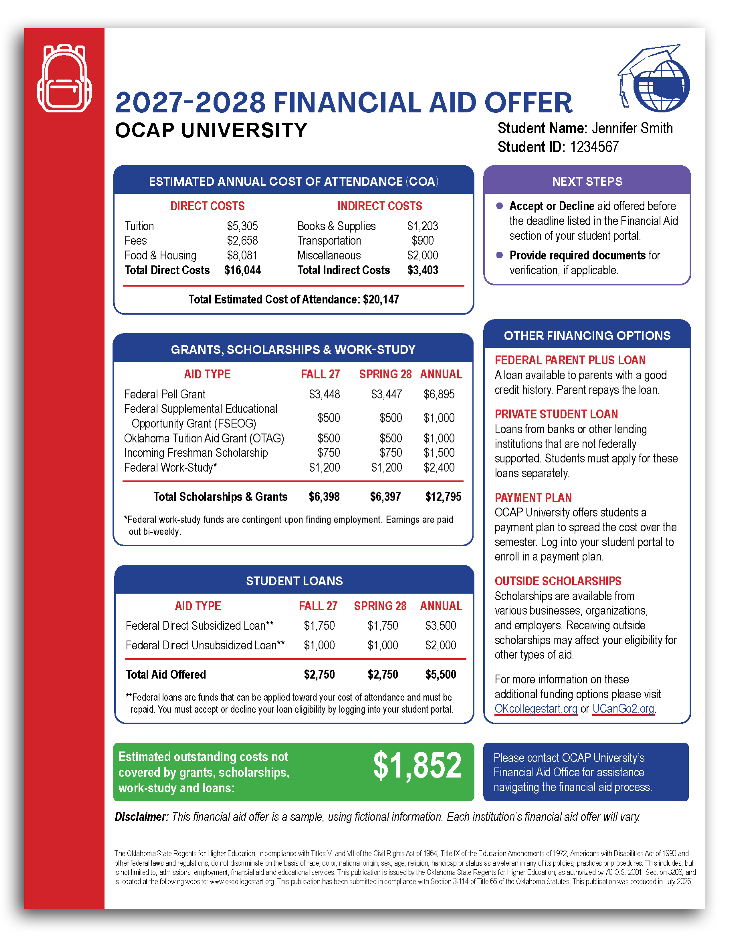 Financial Aid Offer
