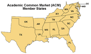 Map of SREB ACM Member States